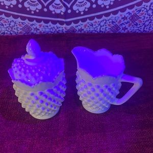 MCM Fenton Ruffled Milk Saucer & Sugar Dish